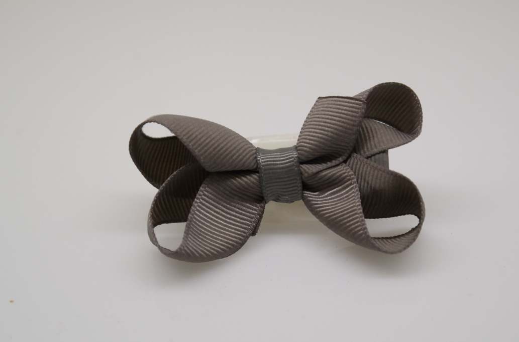 Small bowtique hair Bow with colors  Grey